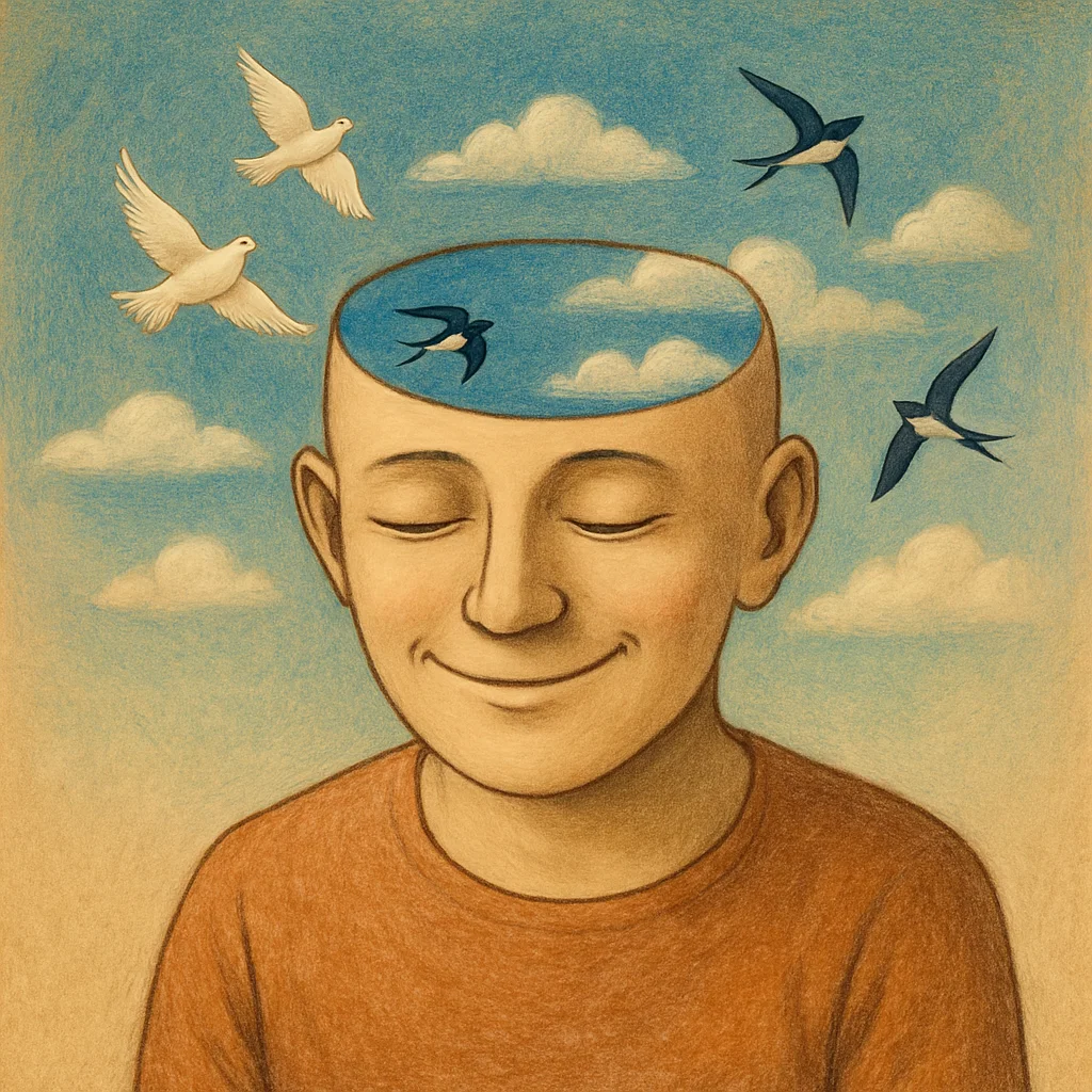 وقتی سر از ذهن خالی و آزاد شود، جان به تبسم مینشیند. موشین راهی برای بیذهنی است.