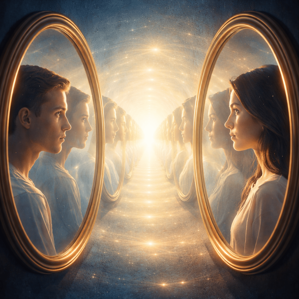 هر کسی که می‌بینیم یا ارتعاش ما یا انعکاس سایه‌های ما را مشخص می کند.